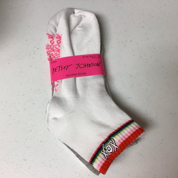 Betsey Johnson 3 Pk. Quarter Socks - Picture 2 of 4